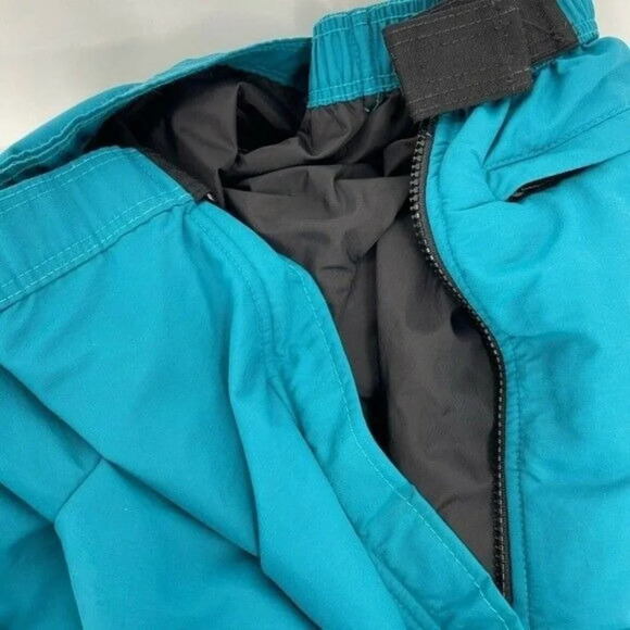 Roffe Snow Pants Blue Turquoise Junior Size 18 Outdoor Straight Leg Side Zip - Picture 7 of 9